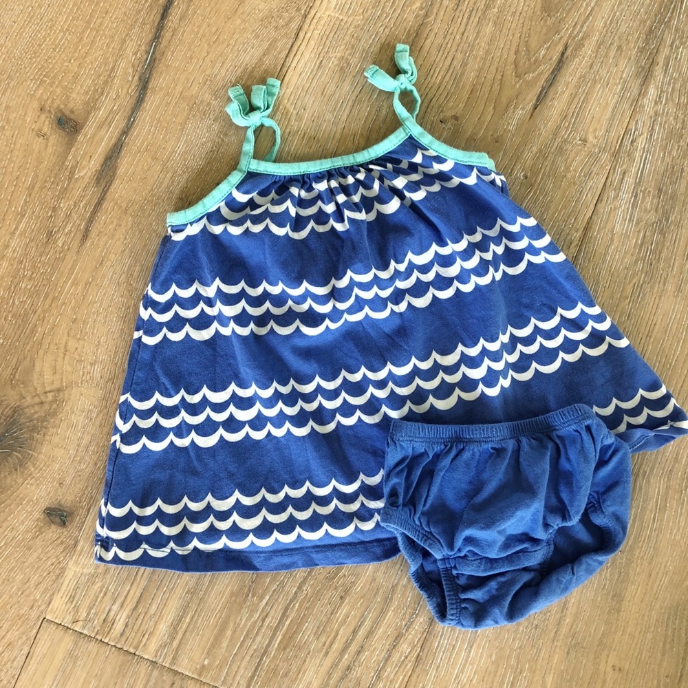 Baby Gap Blue and Mint Beach Waves Dress